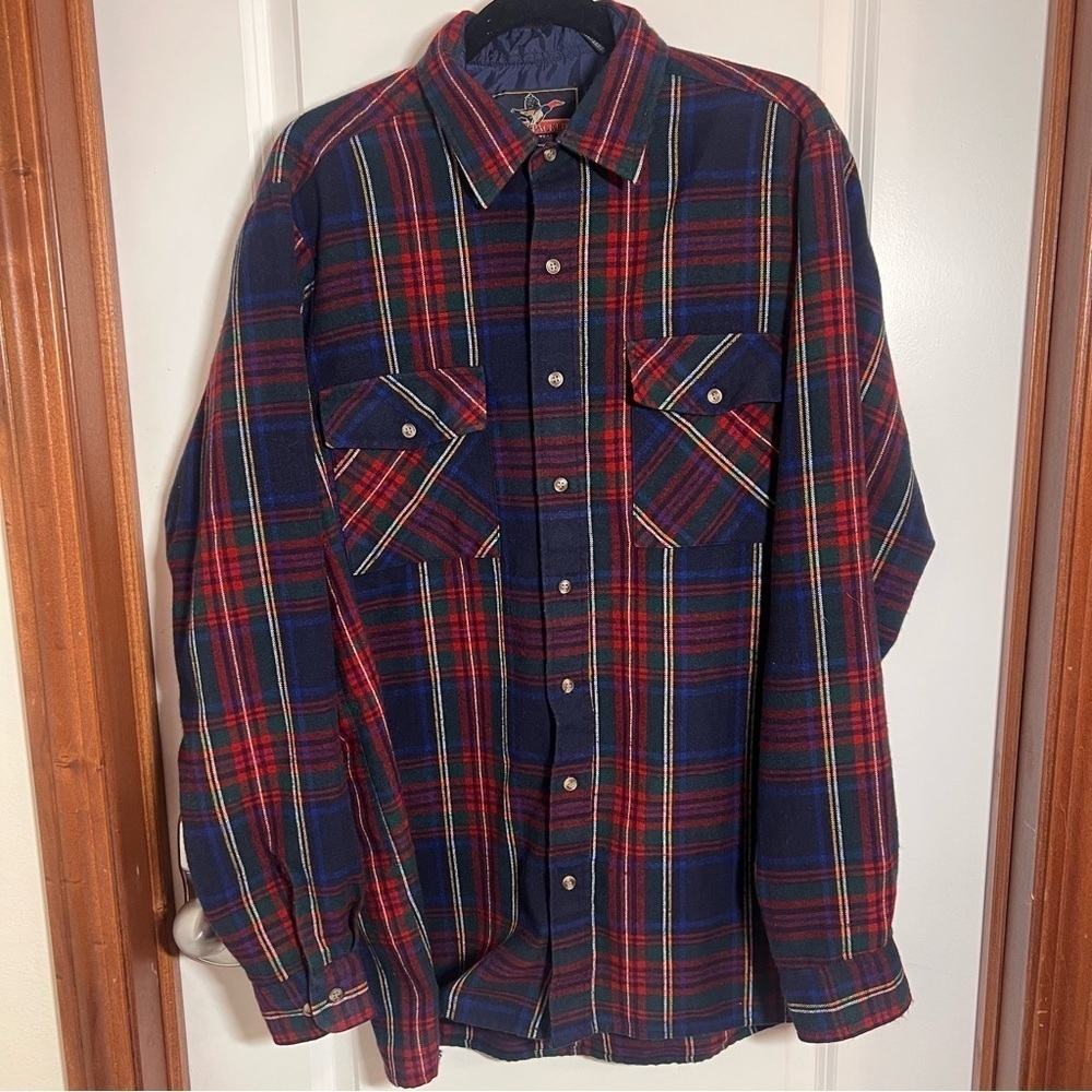 VTG 90s Backpacker Sportswear Mens Large Tall Tartan Plaid Flannel​​